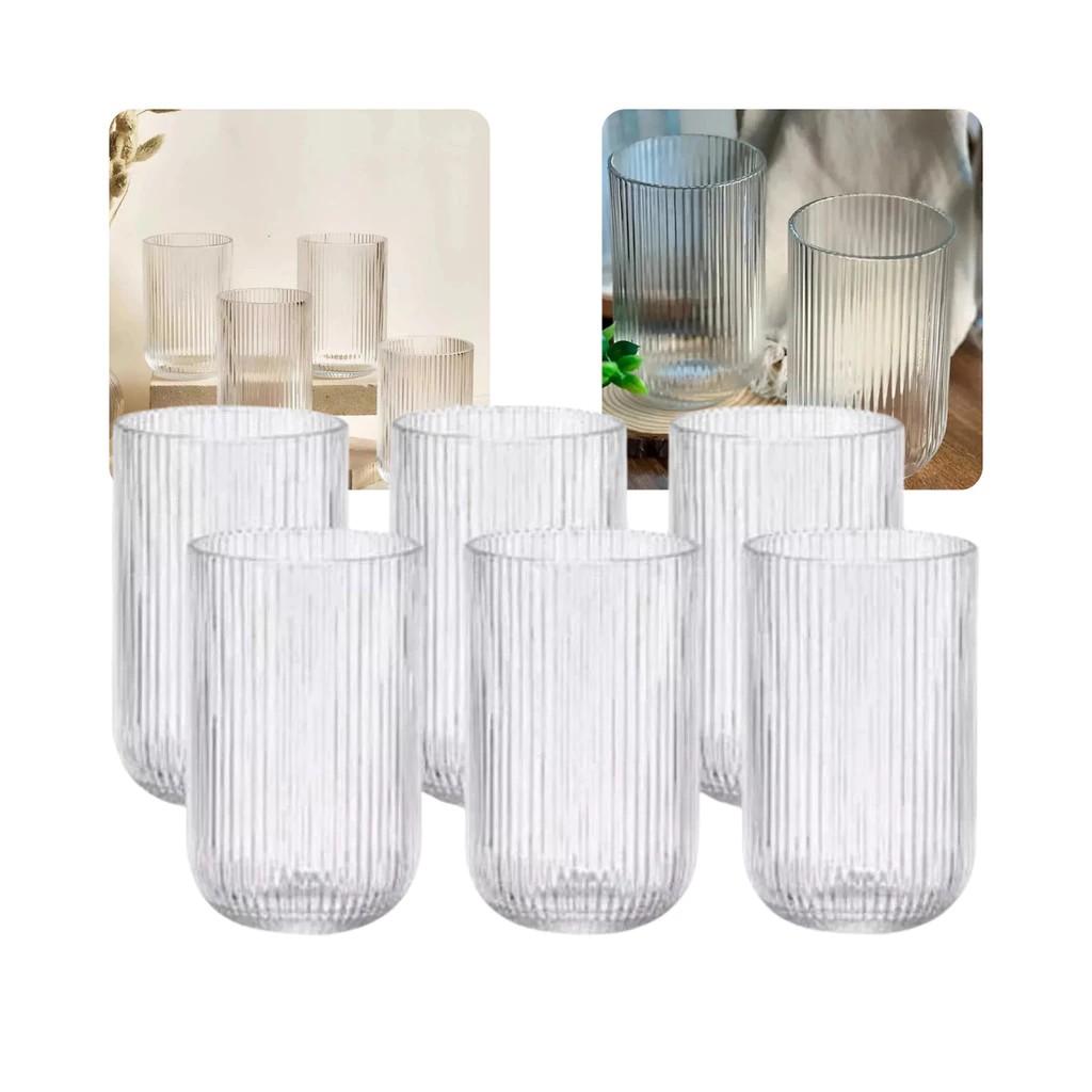 Kit 6 Copos Canelados 430ml